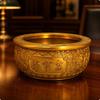 Chinese-Style Feng Shui Treasure Bowl Gold-Colored Decorative with Embossed