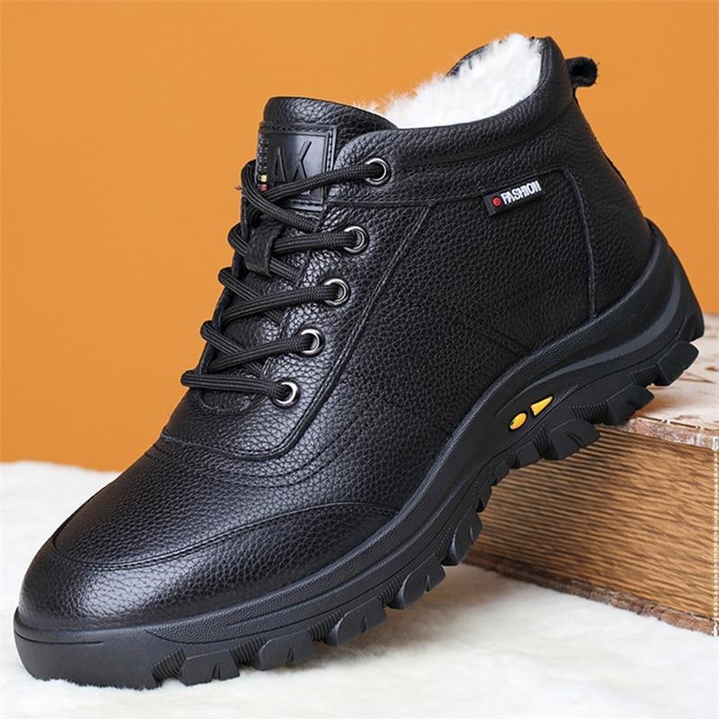 Buy Men Shoes Genuine Leather 100 Wool Lining Winter Super Keep Warm