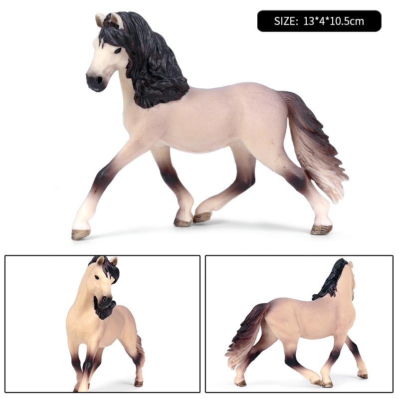 Oenux Farm Animals Steed Foal Clydesdale Arabian Horse Model Action Figures Equestrian PVC Collection Education Kid Toy Gift