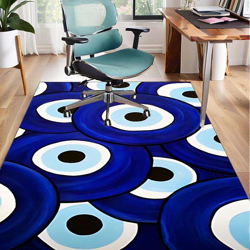The Turkish Evil Eye Office Rug Chair Mat, Entryway Carpet, Suitable for Front Door, Bedroom, Living Room, Desk, Holiday Gift