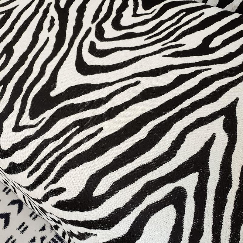 1.8 M Wide Chenille Zebra Pattern Fabric Chenille Cloth Sofa Cover Towel Black and White Geometric Flower