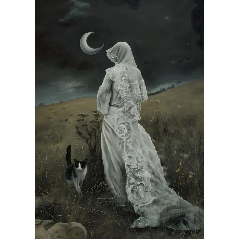 Victorian Style Witch Moon Goddess Dark Academy Retro Posters Prints Canvas Painting Wall ArPicture Living Room Home Decor