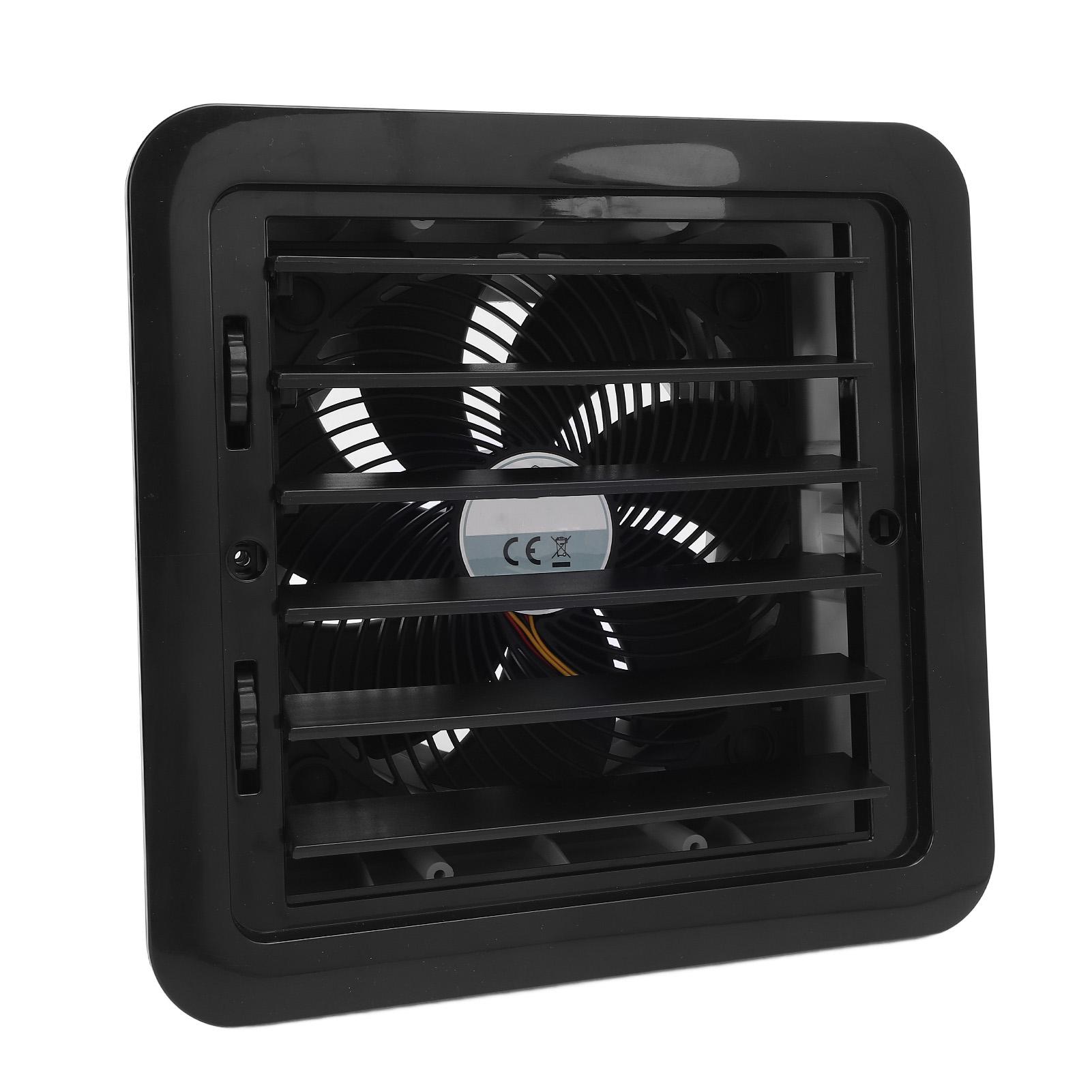 

RV Side Vent Fan 12V 5W Manual Adjustment Side Ventilation Exhaust Fan for Campervan Trailer Boat Yacht Black