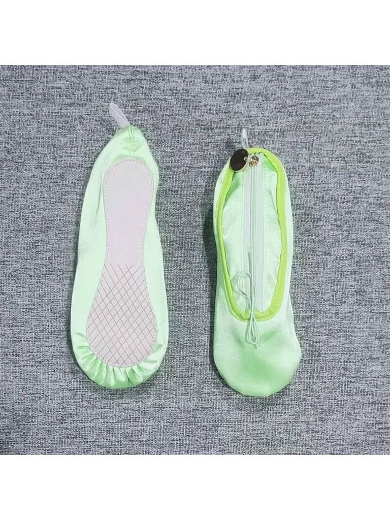 1pc Vintage French Style Ballet Shoes Shaped Handmade Pencil Case Makeup Pouch,Portable Exquisite Multifunctional Storage Bag