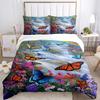 Colorful Flying Butterfly All Season Duvet Cover Comforter Bedding Set Soft Quilt Cover and Pillowcases SingleDoubleQueenKing