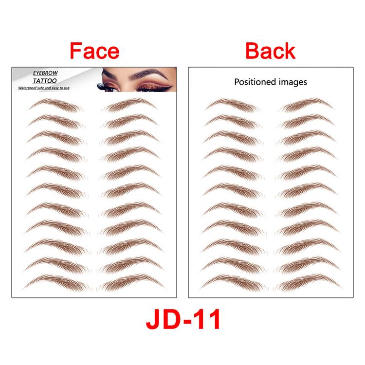New Arrivals Water Transfer Girls Cosmetic Disposable Fake Temporary 4d Eye Brow Tattoo