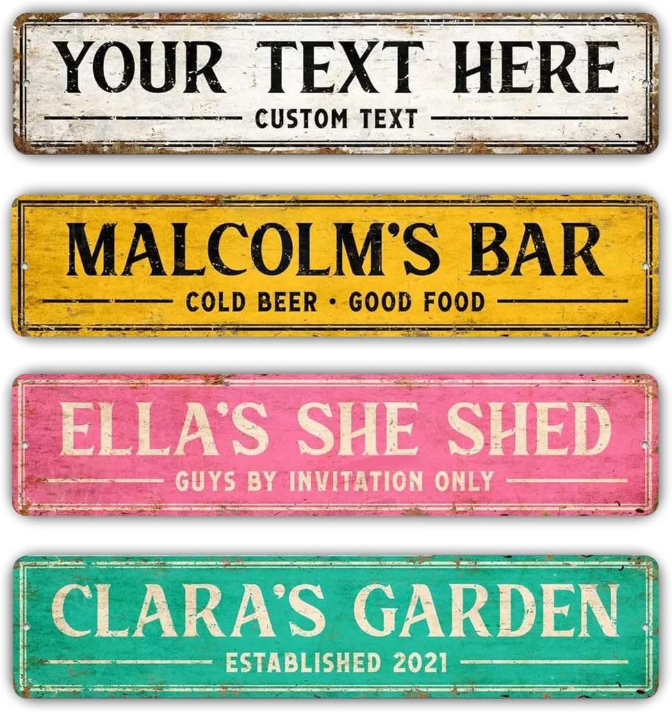 Metal Sign Vintage Street Plate Custom Wall Decor Home Garden Bar Garage