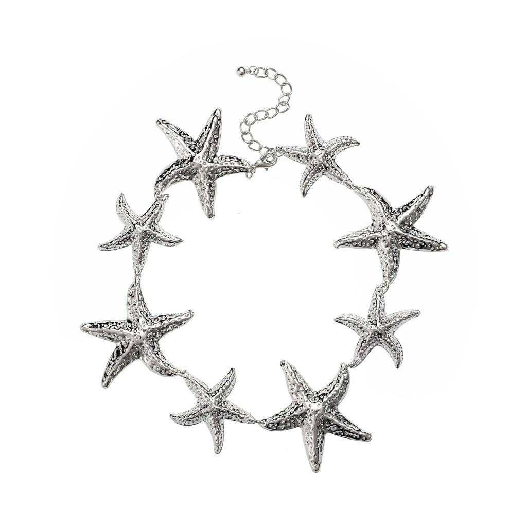 Temperament exaggerated starfish necklace fashion seaside vacation style earrings metal suit accessories women