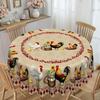 Pastoral Country Tablecloth, Chicken Print Egg Sunflower Retro Trim, Waterproof Household Dining Table Coffee Table Cloth