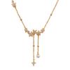 Japan and South Korea Exquisite Fashion Light Luxury Zircon Star Tassel Necklace Temperament Simple Versatile High Sense Super Flash Collarbone Chain