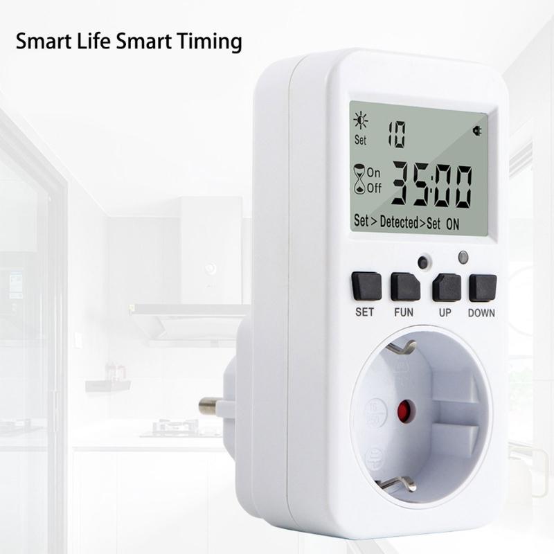 Automatic Light Controlled Timer Socket with Safety Designs & Timing Option Energy Save Device Suitable for Wall Outlet