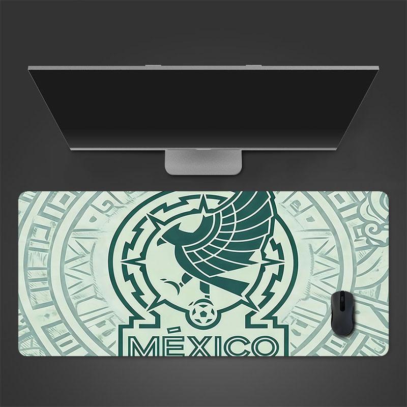 Mexico Football Art Mouse Pad, Large Gaming Desk Mat, Non-slip XXL Mousepad for Laptop & Tablet, Mini PC Playmat with Stitched Edges