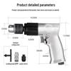 Industrial Grade Pneumatic Air Drill with Speed Regulation, 3/8" Chuck for Wall Drilling and Woodworking.