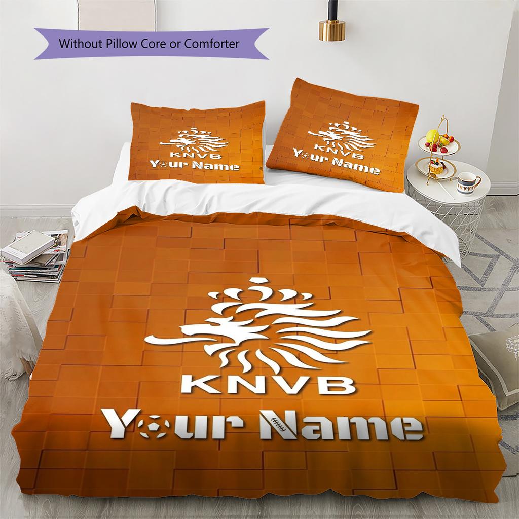 Knvb Crest Custom Name Pattern Bedding Quilt Set Quilt Cover Pillowcase Home Birthday Gift(1 * duvet cover + 2 * pillowcase, without core)