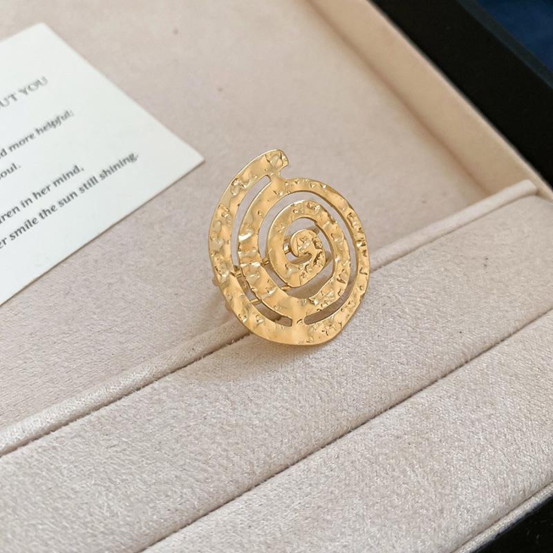 Vintage Geometric Metal Floral Open Ring – European & American Style Index Finger Jewelry