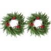 Artificial Simulation Green Plants, Pine Needles, Red Fruit Wreaths, Christmas Pinecone Decorative Storefront Pendants