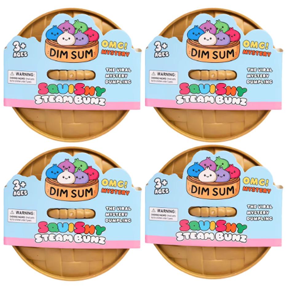 Kleurrijke 6 Stijlen Glitter Dumpling Glitter Dumpling Squishy met Doos Dumplings Sensorisch Knijpspeelgoed voor Stressverlichting Speelgoed