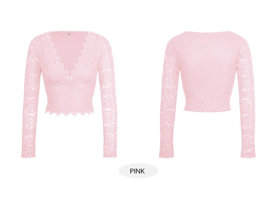 Y2K Sexy Deep V Cutout Lace Pullover - Spring/Summer 2025 Women's Top, European & American Sweet and Spicy Style