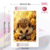 Roses and hedgehog Pattern  3pcs 100% Round Full Drill 5D DIY Diamond Painting Embroidery Cross Stitch Rhinestone Décor