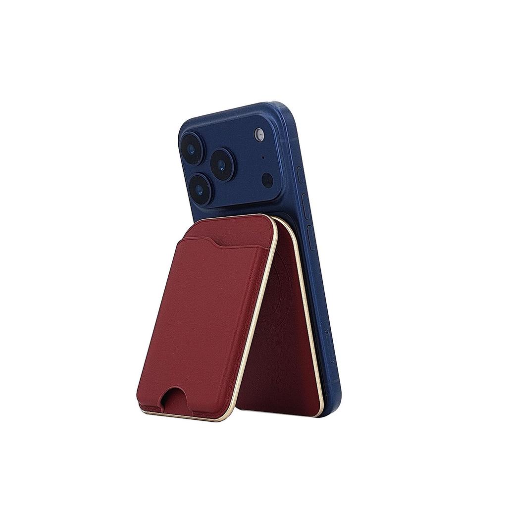 Premium drehbarer magnetischer Ständer für iPhone 16 Pro mit Spiegel und faltbarem MagSafe-Kartenetui
