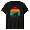 Dog Owner Retro Sunset Silhouette TShirt Dog Birthday Gift For Him And Her