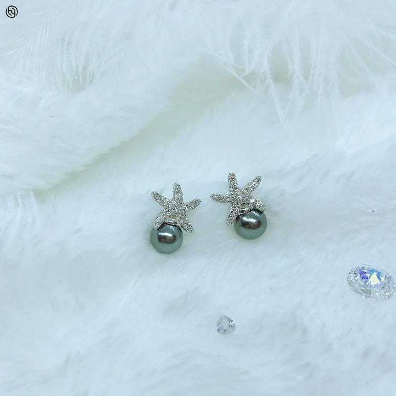 Japanese and Korean New Five-pointed Star Pearl Temperament Earrings Fashionable and Versatile Earrings