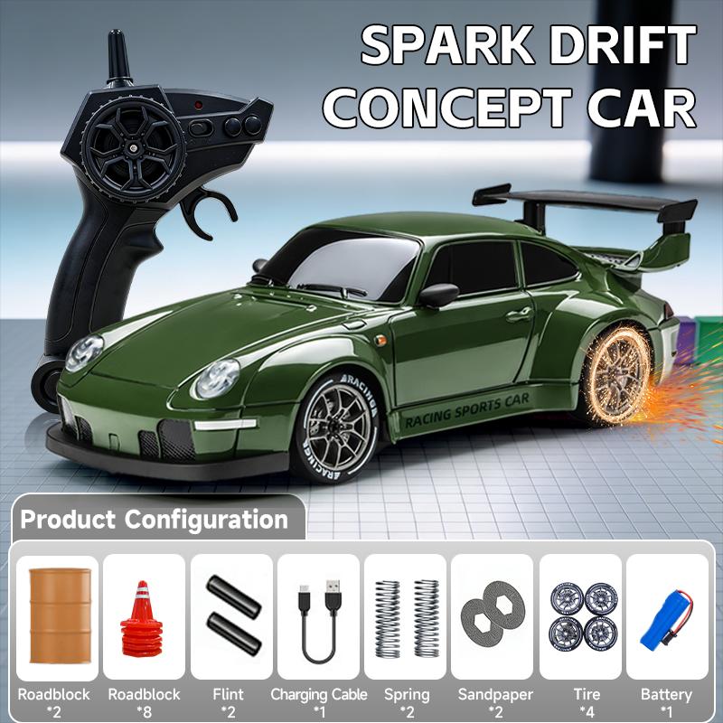 1: 24 RC Remote Control Car 4WD High-speed Drift Racing Car 2.4G Firelight Remote Control Car children Model Toy Gift