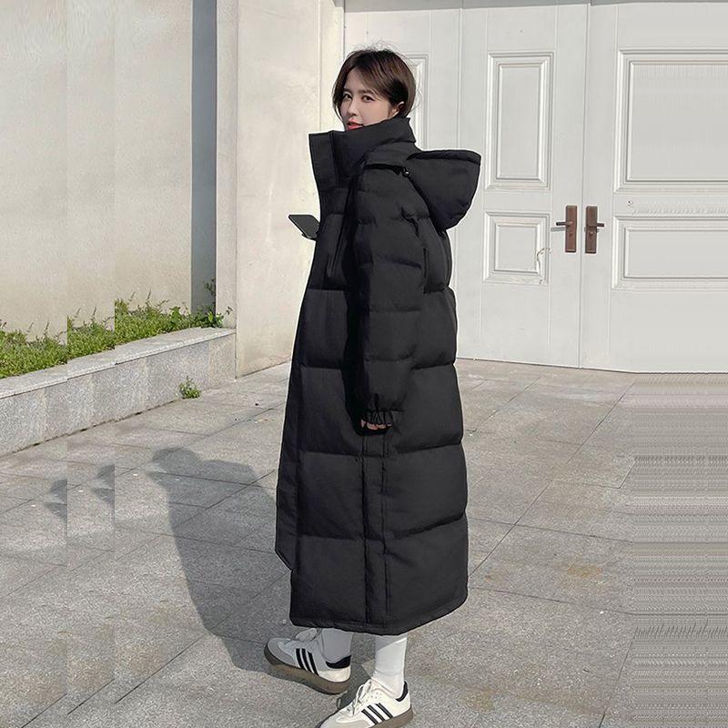 Down Jacket Women's Super Long New Winter Thickened Loose and Thin College Style Couple Down Jacket