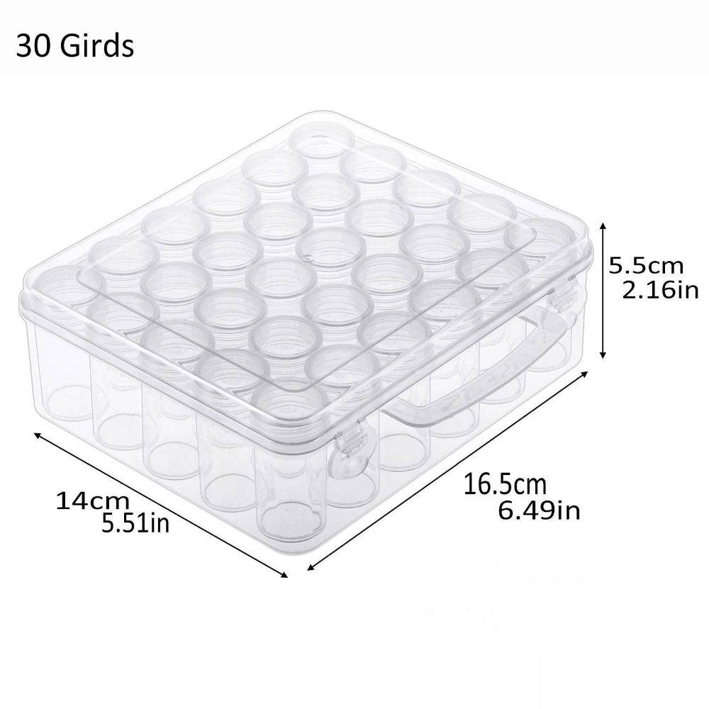 24/30/38/48/60/80 Bottles Diamond Painting Storage Containers Round Plastic Beads Storage Containers Box Transparent Save Space