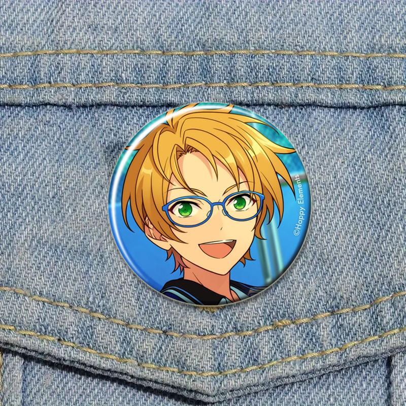 32/44/58mm Ensemble Stars Idol Brooch Round Cartoon Cosplay Badge Akehoshi Yuuki Fushimi Narukami Lapel Pins for Backpack Gift Accessory
