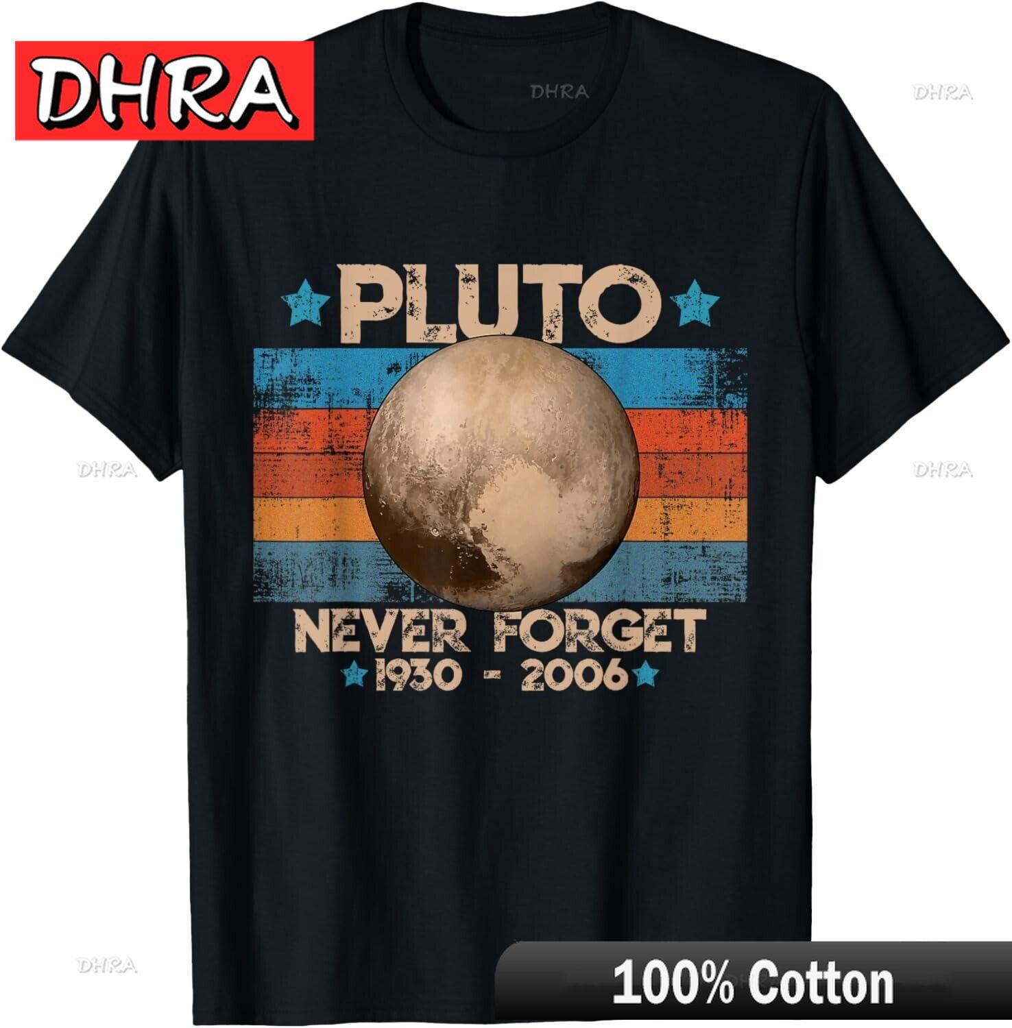 

Vintage Never Forget Pluto Funny Retro Astronomy Space T-Shirt Bold Urban Stylish Tshirts Unique Chic Funny Tee Minimalist Top 4XL