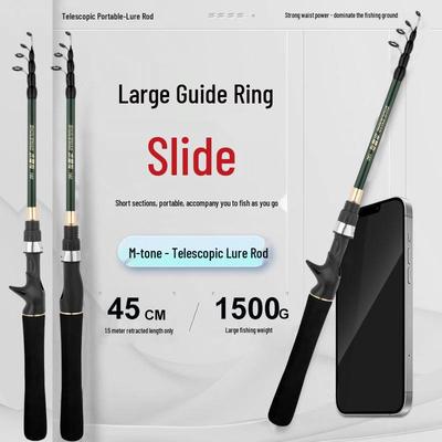 Carbon Ultra-Short Telescopic Lure Fishing Rod with Pistol Grip - Long Casting Spinning Rod