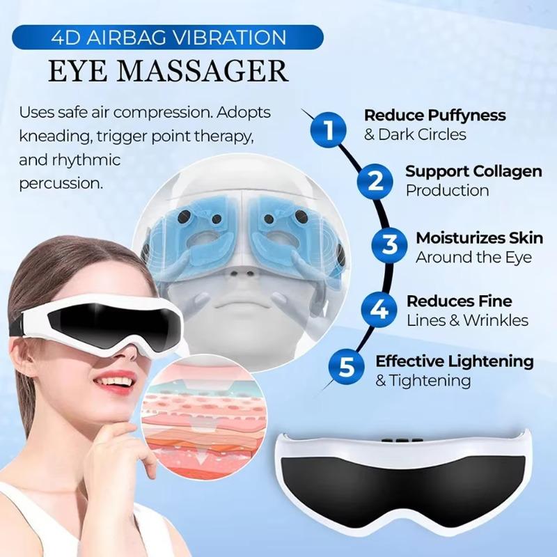 Electric Eye Massager Eye Care Massage Adjustable Buckle Eye Massage Instrument  22 Magnets Therapy Eyestrain Relief HealthCare