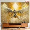 2D Flat 2D Flat Print 1 Large Size/ Pattern Print Tapestry Angel Gold For Room Wall Decor Scene Living Room