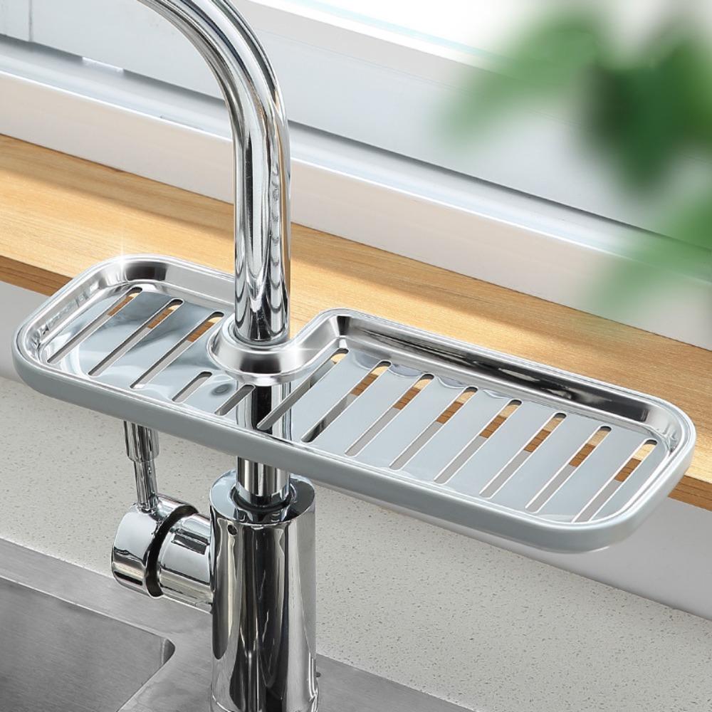 Adjustable Faucet Rack Anti-Rust Draining Rack Soap Box Sink Rack  Dish Cloth Storage
