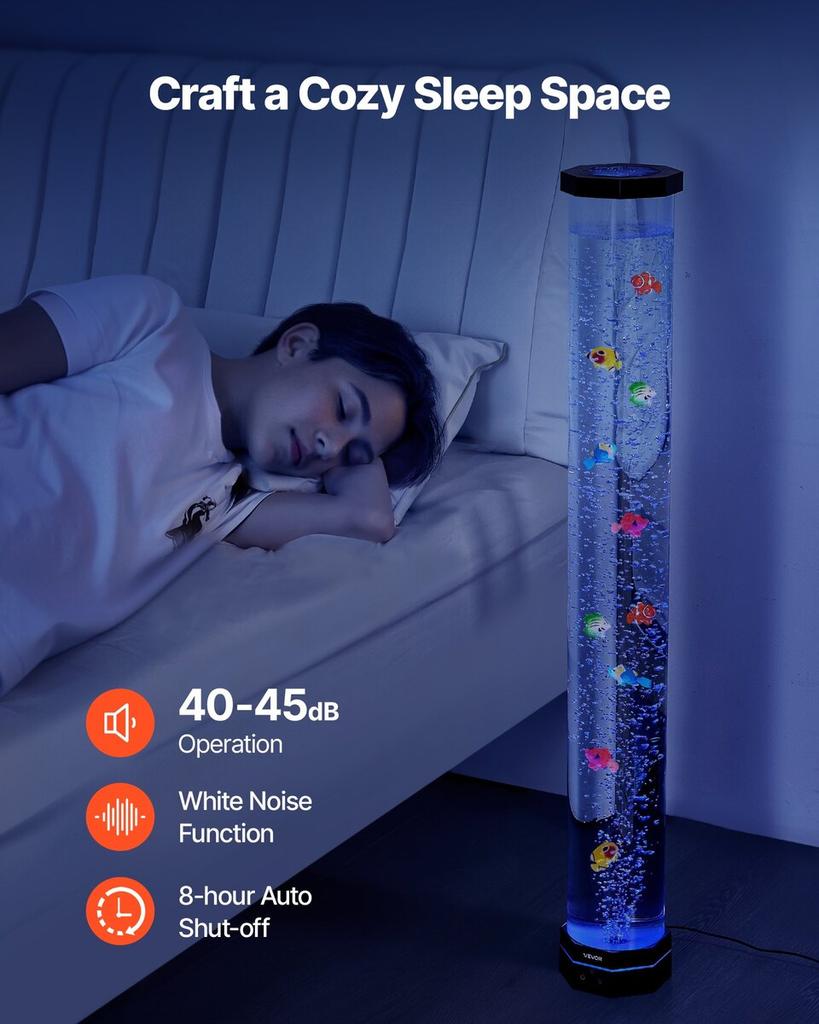 Bubble Tube Lamp 16 Color 1 m Sensory Aquarium Lamp for Relief Calming