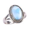 Natural Republic Larimar Gemstone 925 Sterling Silver Jewelry Ring Size 8.5 W8M90