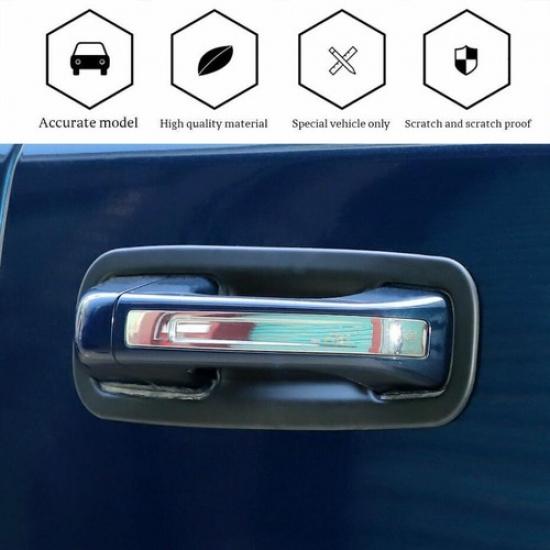 For -2024 Dodge RAM 1500 ABS Black Exterior Door Handle Bowl Cover Trim 8PCS