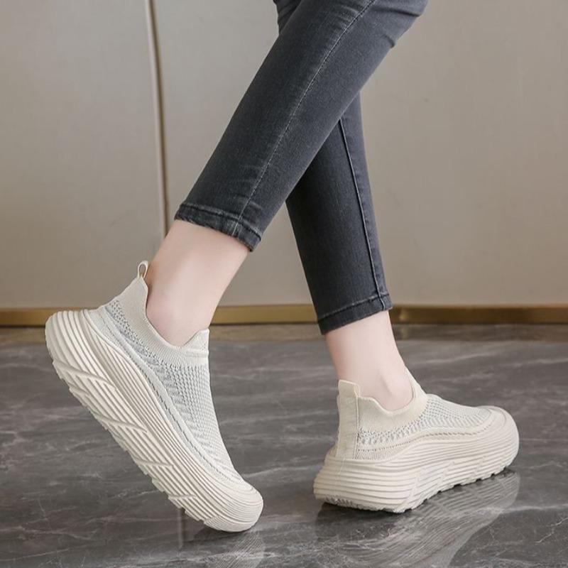 Women's Mesh Breathable Shoes Slip on High Platform Ladies Footwear Spring Autumn Y2k Fashion Walking Designer Luxury Light 39