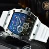 2025 New Men's Quartz Watch Fashion Business Leisure Hollow Barrel-shaped Quartz Watch