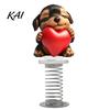 Durable Double Sided Printing Ornaments Cute Cat/Dog/Elf Car Dashboard Decorations with Spring Swing Design, Double-sided 2D Flat Acrylic Healing Desk