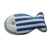 Nautical Fish Canvas Pillow Striped Fish Shape Throw Pillow Stuffed Plushie Hugging Back Cushion Sofa Bedroom Living Room Decoration