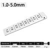 Step Gauge 0.5-5mm: Metal Gap Wedge Gauge for Measuring Stepped Gaps.