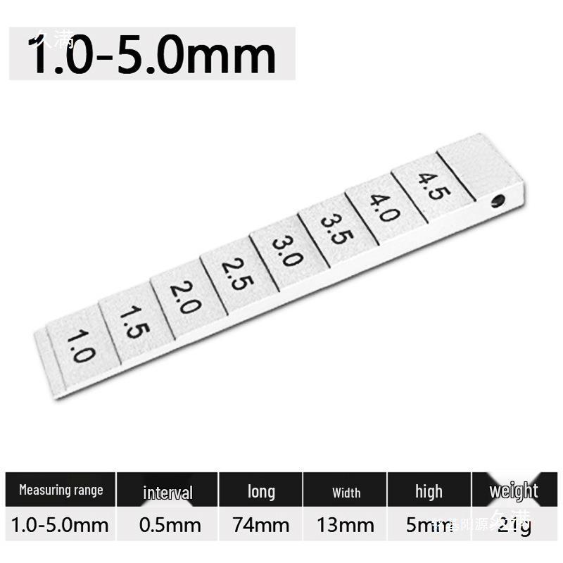 Step Gauge 0.5-5mm: Metal Gap Wedge Gauge for Measuring Stepped Gaps.