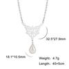 Triquetra Irish Knot Wicca Pendant Necklace Crystal Water Drop Neck Chain Choker Women Stainless Steel Witch Knot Jewelry