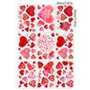 9 Sheets Watercolor Love Heart Print Window Decal Romantics Valentines Day Decors for Glass Door Window Sticker Clings