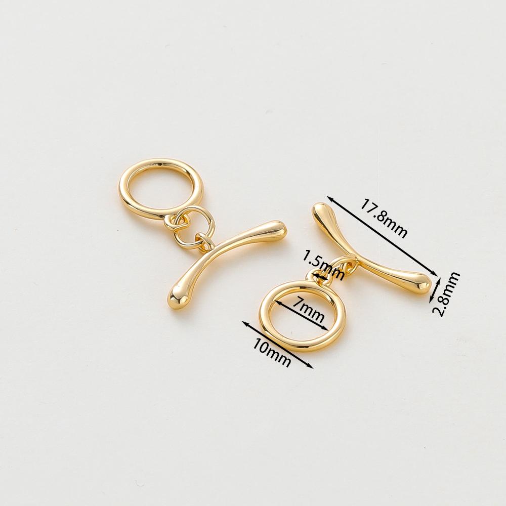 4 Sets 14K18K Gold Color Plated Brass O Toggle Clasps Connector For Diy Bracelet Necklace Jewelry Making Findings Accessories
