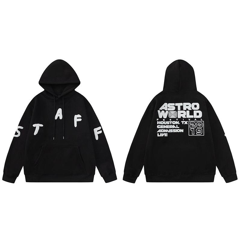 Travis Scott Inverted Hook Fleece Hoodie & Lässige Hose für Herren/Damen