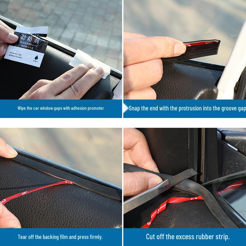 Universelle Autofenster Gummidichtleiste zur Geräuschreduzierung
