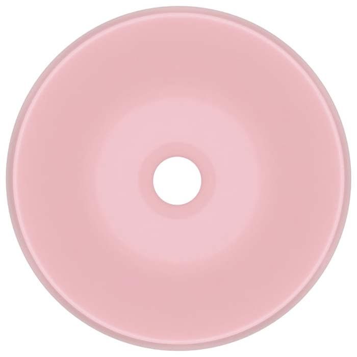 VidaXL Round Luxury Washbasin Countertop Toilet Sink Bathroom Kitchen Cloakroom Home Interior Pink 146999
